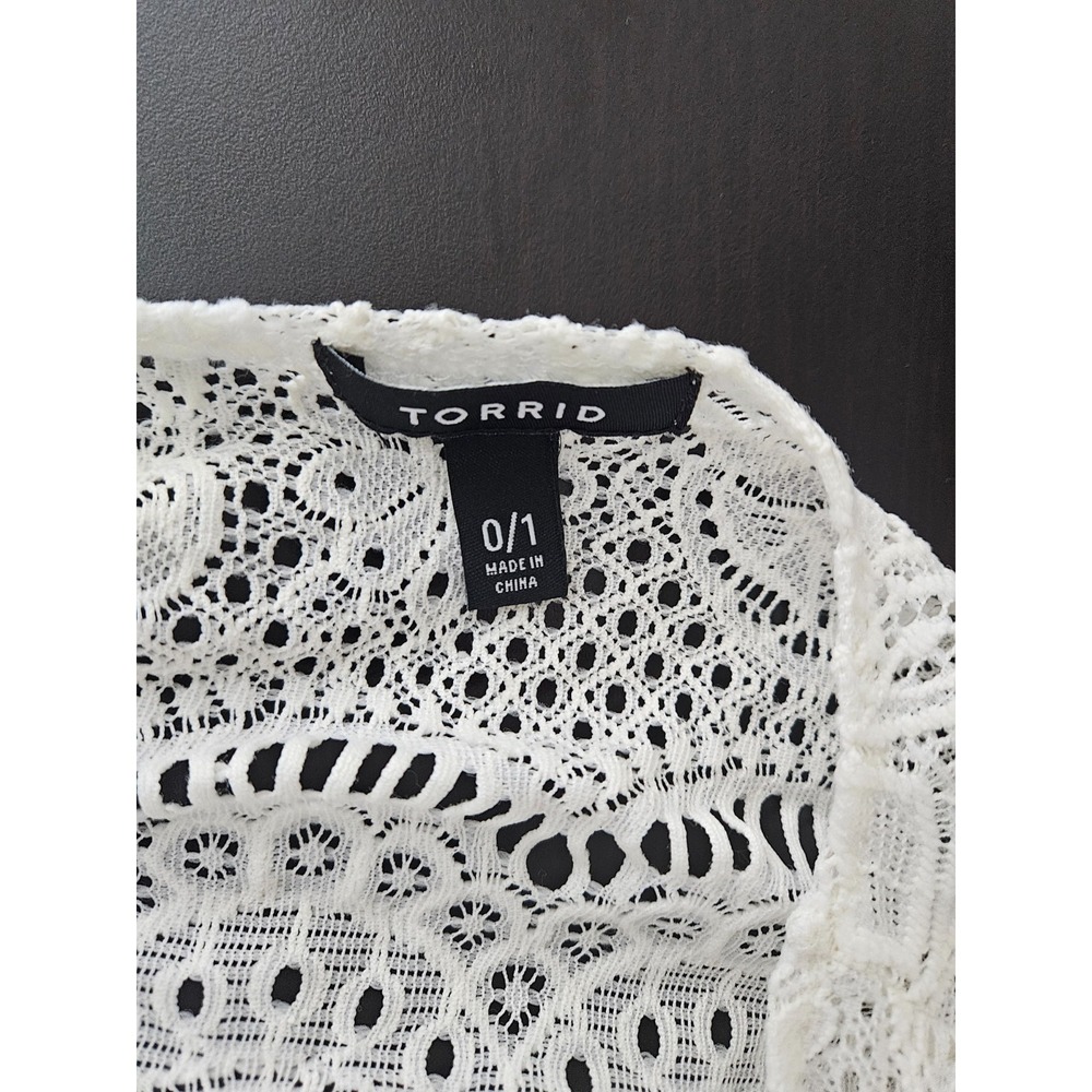 Torrid Lace Dress Plus Size 0 Boho Cottagecore Romantic Ivory Flowy - Picture 4 of 11
